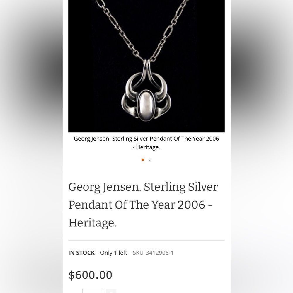 Rare Georg Jensen Heritage Collection 2006 Sterling Silver Necklace - NEW - Picture 12 of 12
